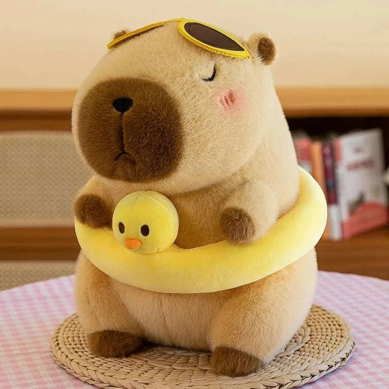 23cm Capybara Plush Simulation Capibara Anime Fluffty Toy Cute Doll Stuffed Animals Soft Doll Plush Christmas Thanksgiving Gift-Hamburger Capibara