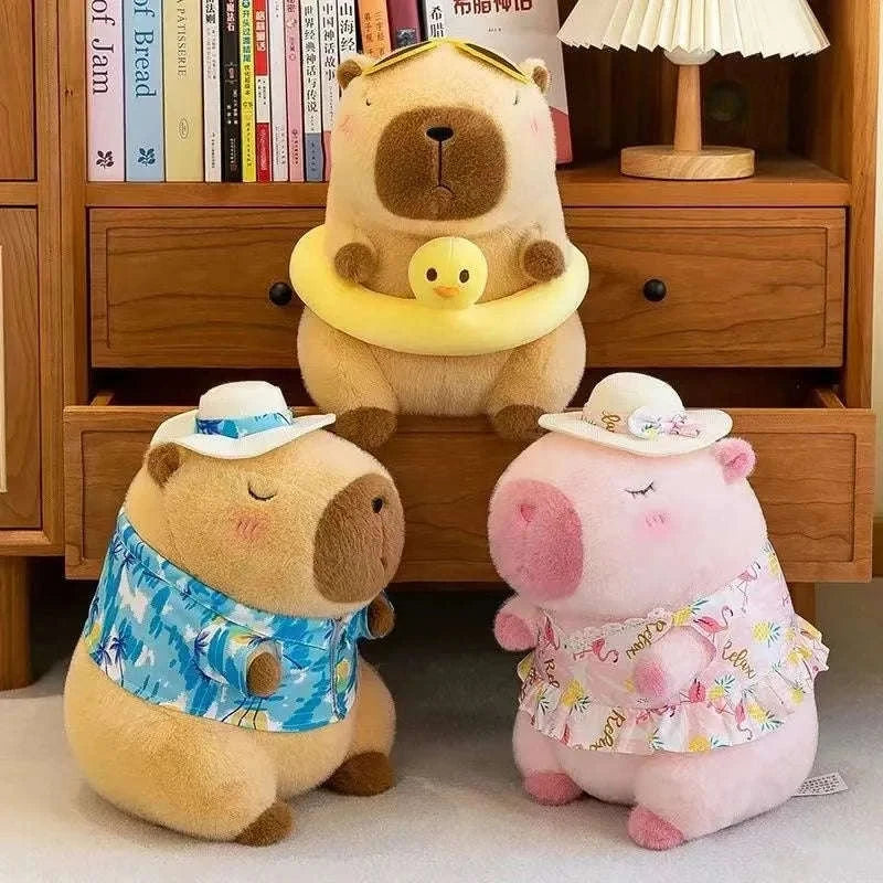 23cm Capybara Plush Simulation Capibara Anime Fluffty Toy Cute Doll Stuffed Animals Soft Doll Plush Christmas Thanksgiving Gift-Hamburger Capibara