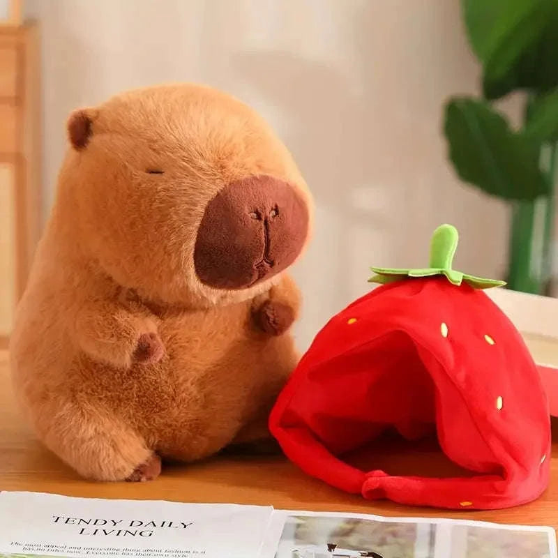 23cm Capybara Plush Simulation Capibara Anime Fluffty Toy Cute Doll Stuffed Animals Soft Doll Plush Christmas Thanksgiving Gift-Hamburger Capibara