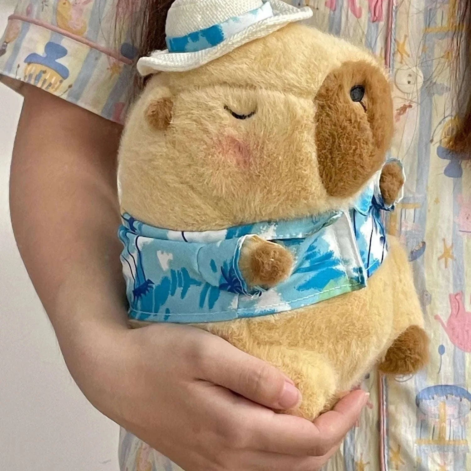 23cm Capybara Plush Simulation Capibara Anime Fluffty Toy Cute Doll Stuffed Animals Soft Doll Plush Christmas Thanksgiving Gift-Hamburger Capibara