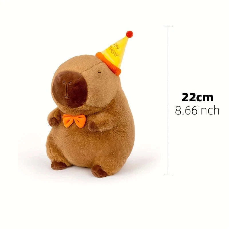 23cm Capybara Plush Simulation Capibara Anime Fluffty Toy Cute Doll Stuffed Animals Soft Doll Plush Christmas Thanksgiving Gift-Hamburger Capibara