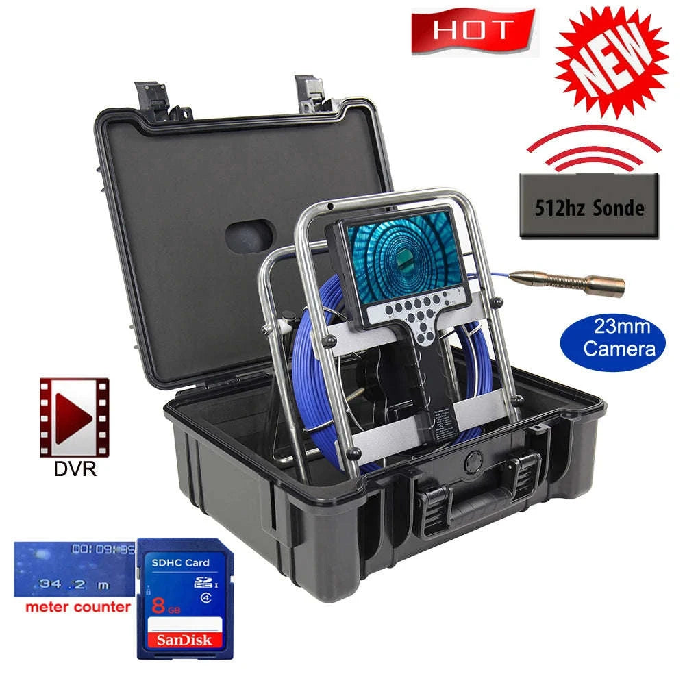 23mm Sewer Inspection Camera System with 512Hz Locator, Waterproof, Meter Counter-23mm Soft 512Self / 10m