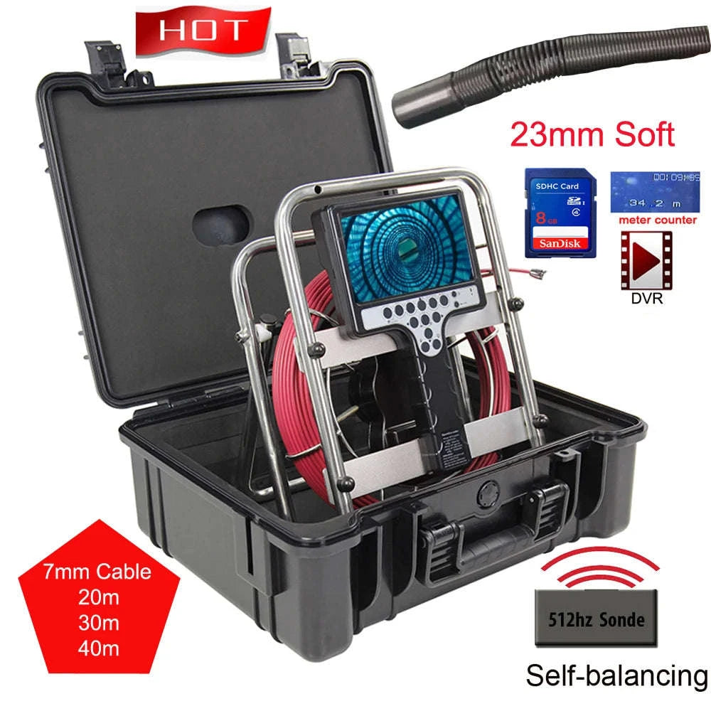 23mm Sewer Inspection Camera System with 512Hz Locator, Waterproof, Meter Counter-23mm Soft 512Self / 10m