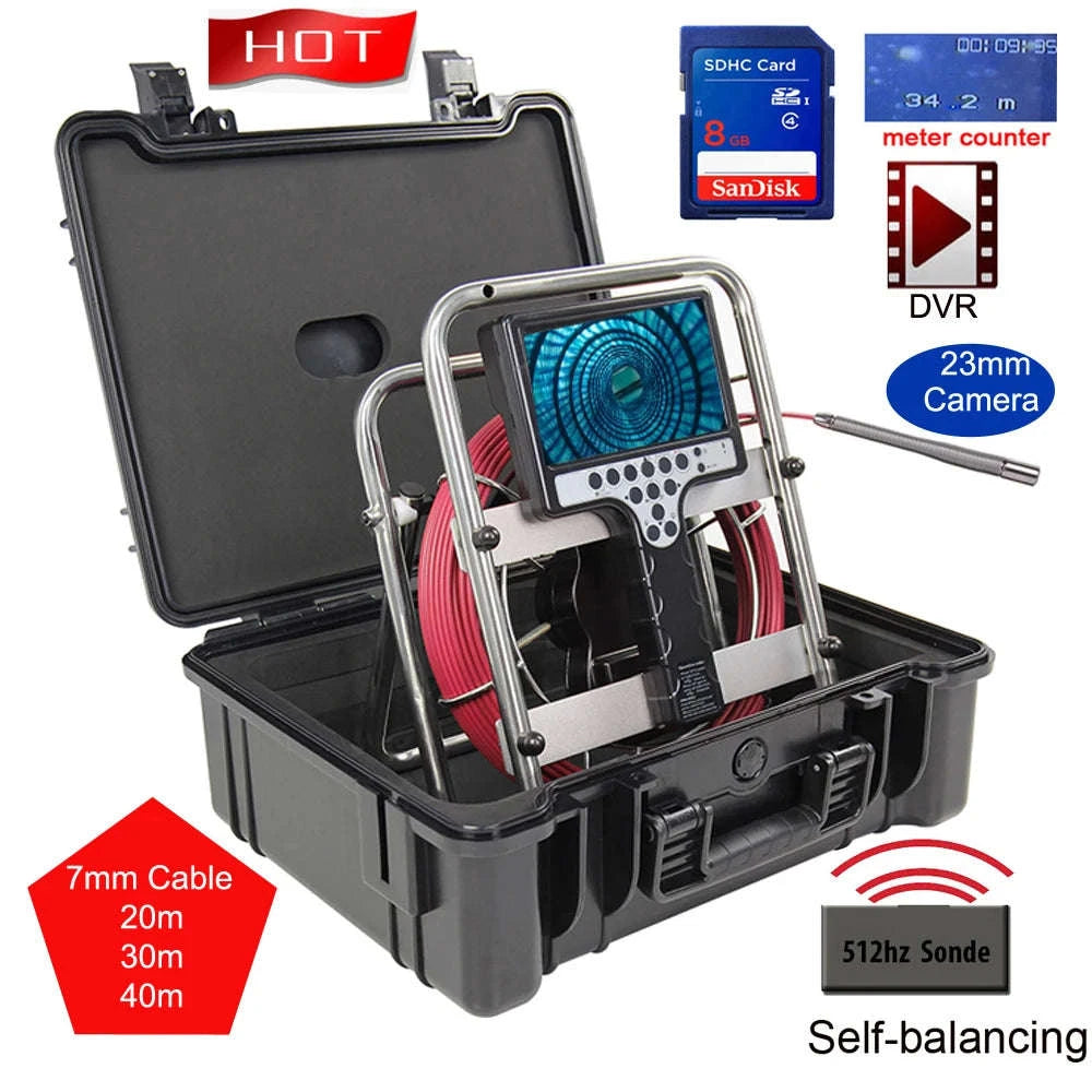 23mm Sewer Inspection Camera System with 512Hz Locator, Waterproof, Meter Counter-23mm Soft 512Self / 10m