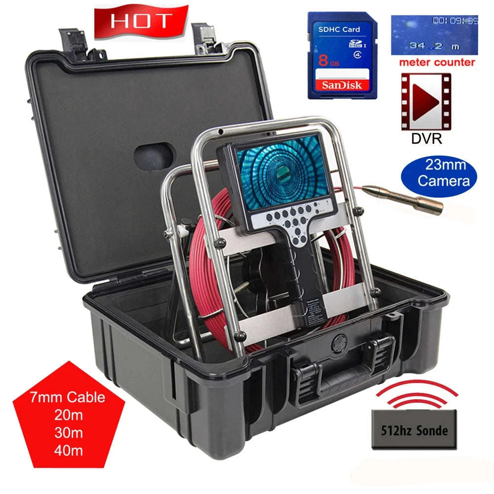 23mm Sewer Inspection Camera System with 512Hz Locator, Waterproof, Meter Counter-23mm Soft 512Self / 10m