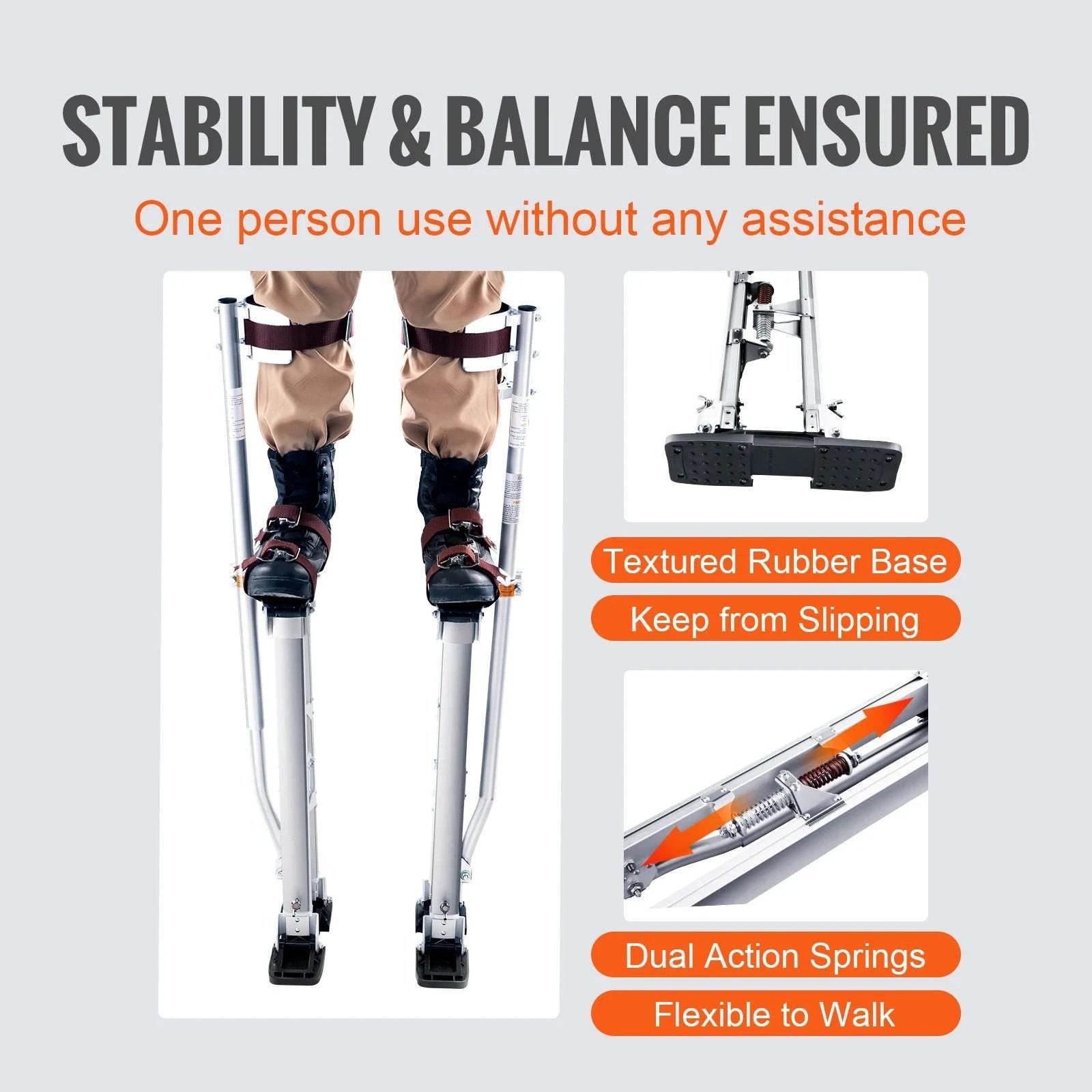 24-40 in Adjustable Drywall Stilts Aluminum Alloy-Black / france
