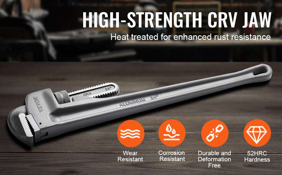 24" Aluminum Pipe Wrench Adjustable 4.1" Jaw Heavy-Duty Grip-10 14 18inch / United States