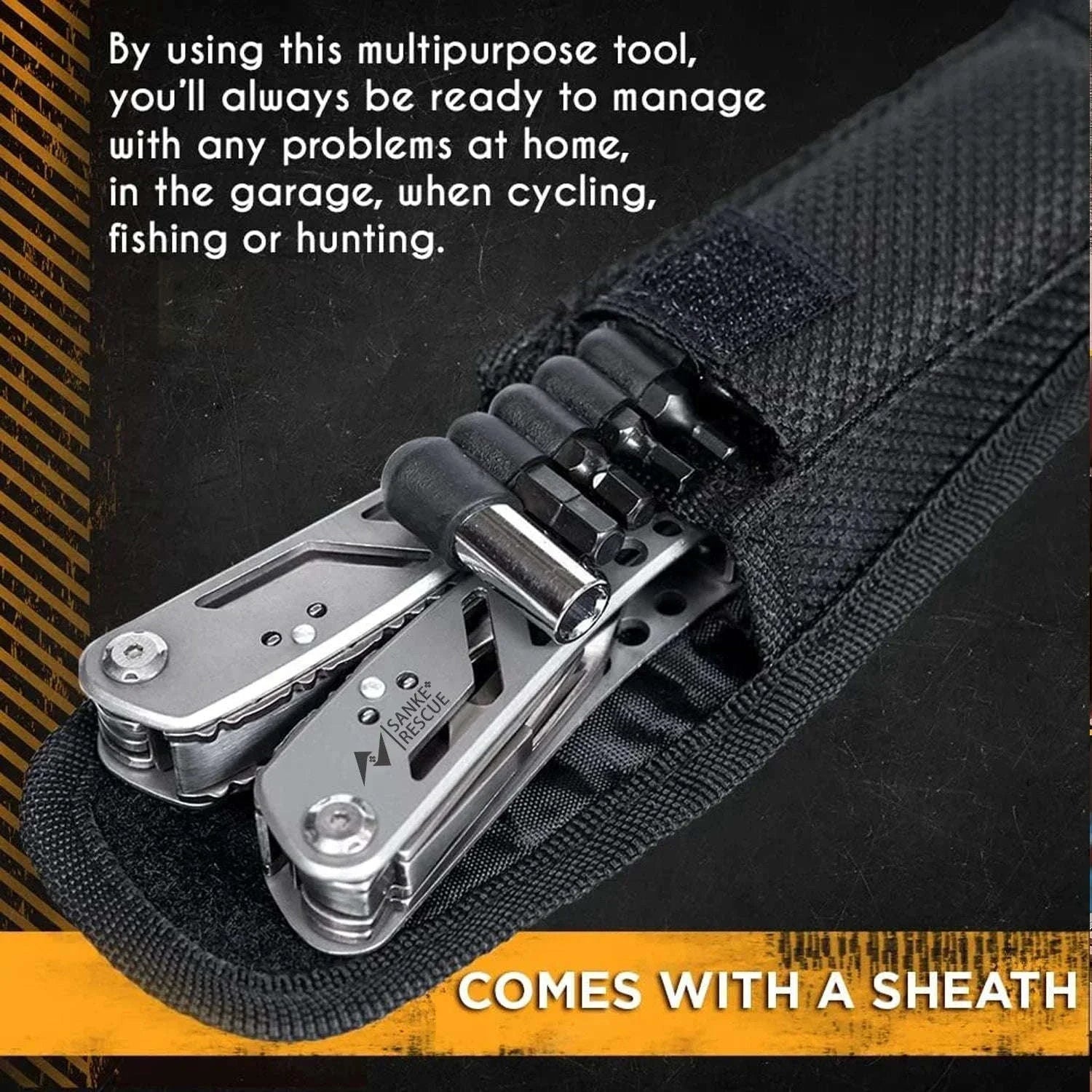 24-in-1 Multitool Pliers for Camping, Repair, Survival and Everyday Carry-black
