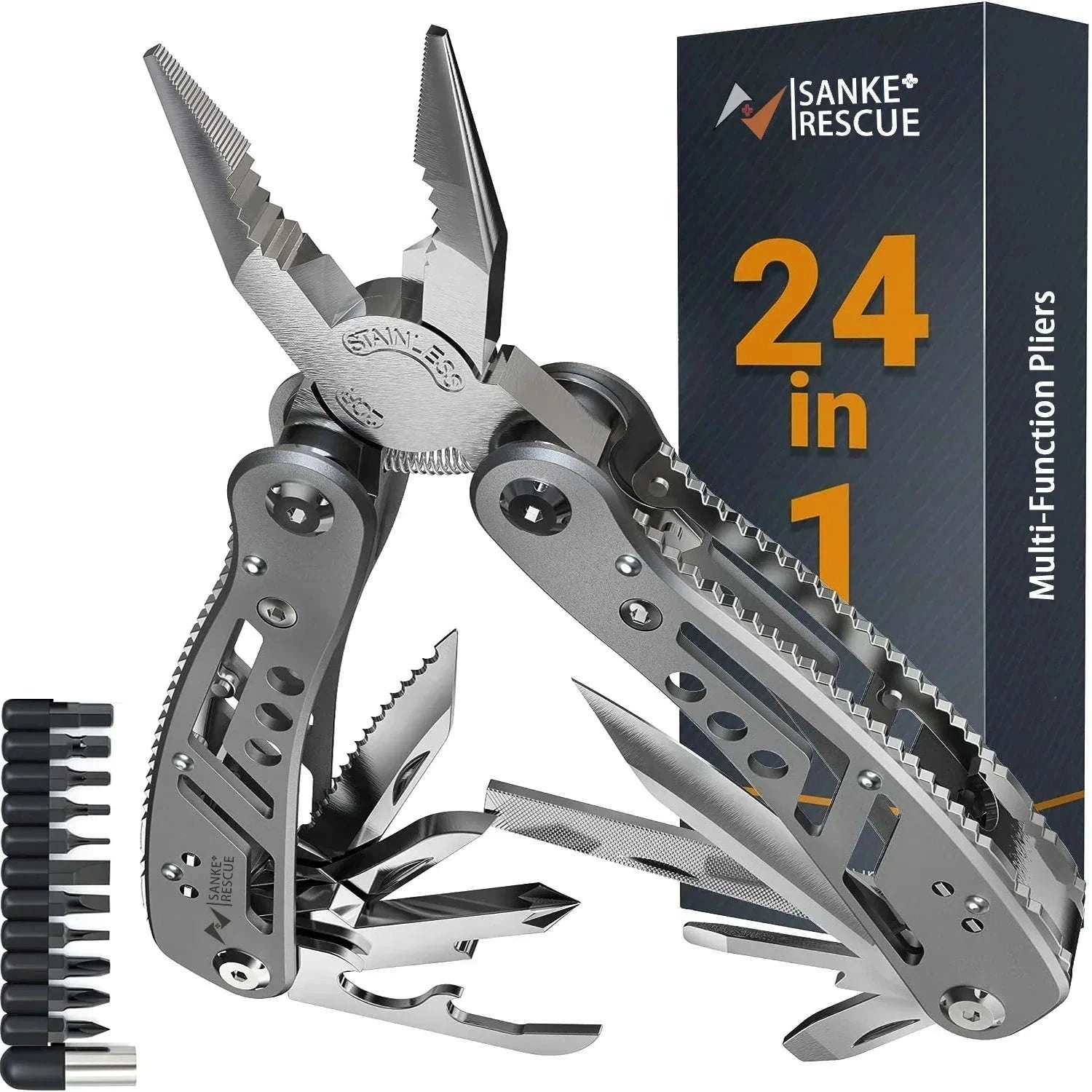 24-in-1 Multitool Pliers for Camping, Repair, Survival and Everyday Carry-black