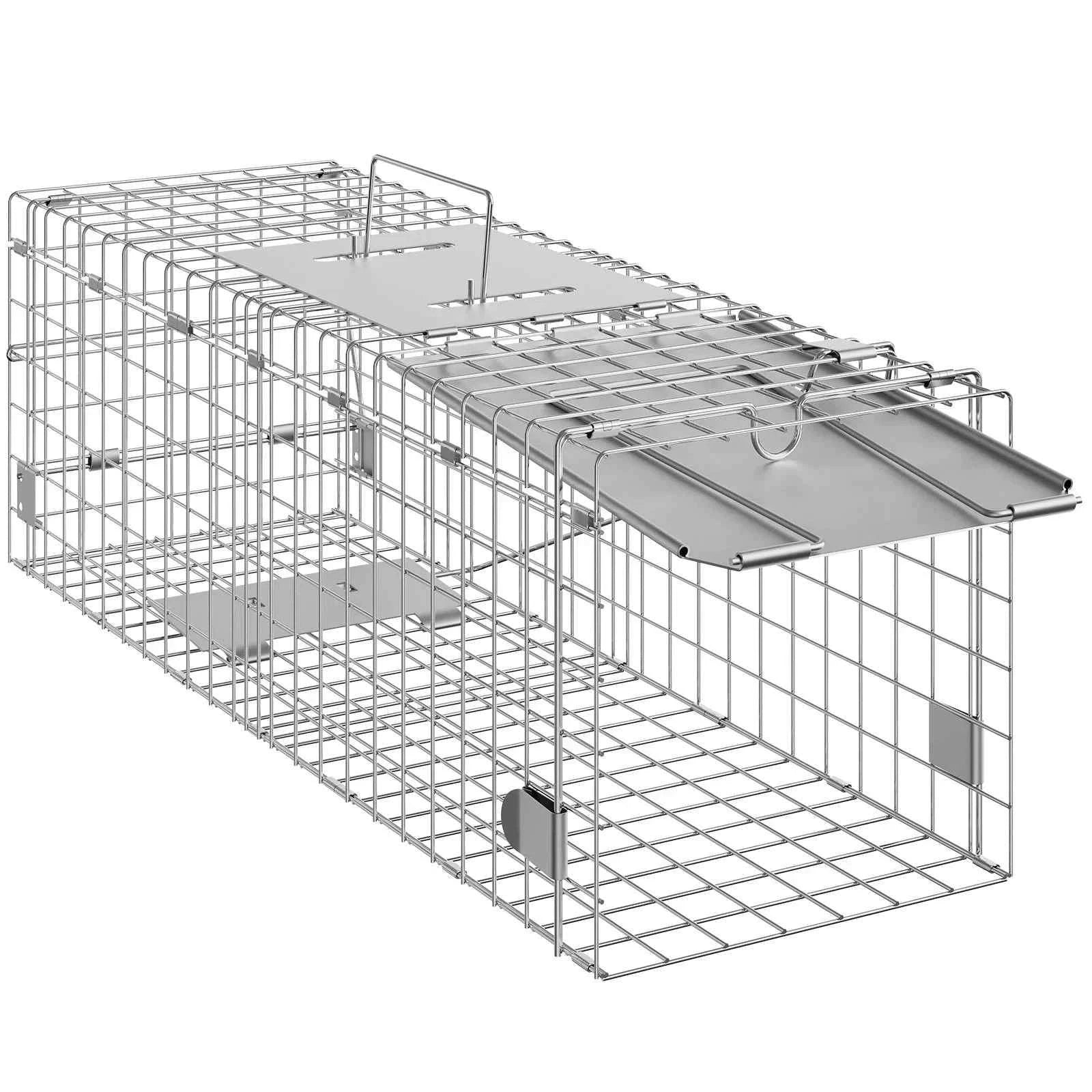 24 Inch Folding Live Animal Cage Trap with Handle-Silver / Poland