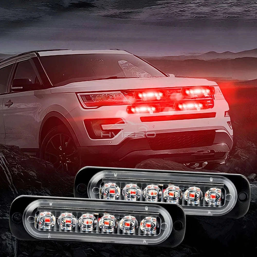 24 LED Wireless Car Strobe Emergency Signal Light 12-24V-White Yellow