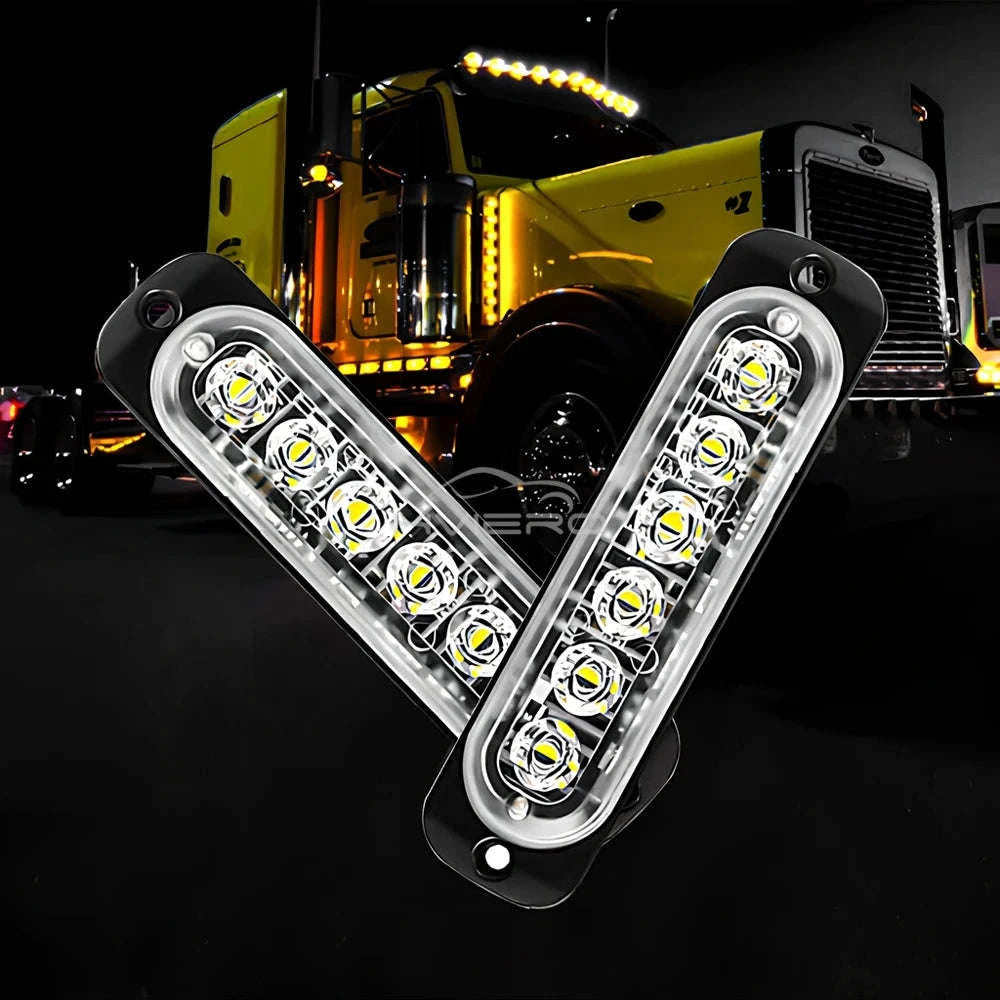 24 LED Wireless Car Strobe Emergency Signal Light 12-24V-White Yellow