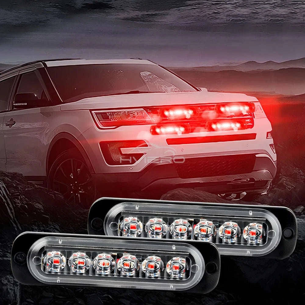 24 LED Wireless Car Strobe Emergency Signal Light 12-24V-White Yellow
