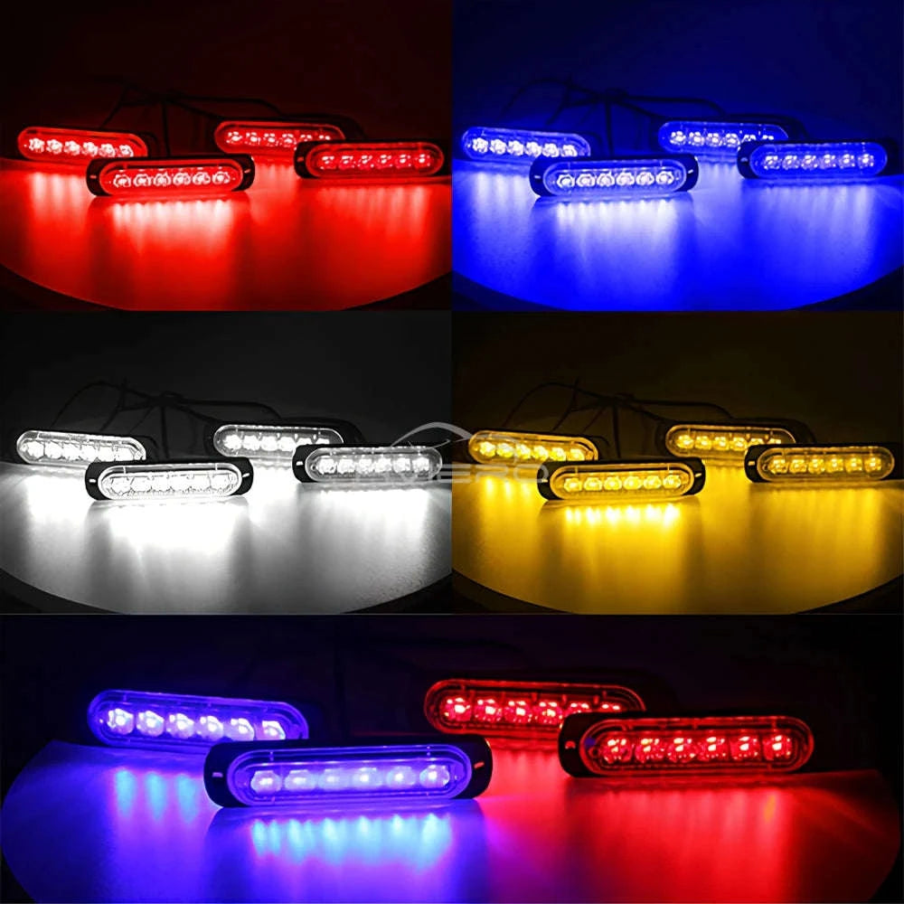 24 LED Wireless Car Strobe Emergency Signal Light 12-24V-White Yellow