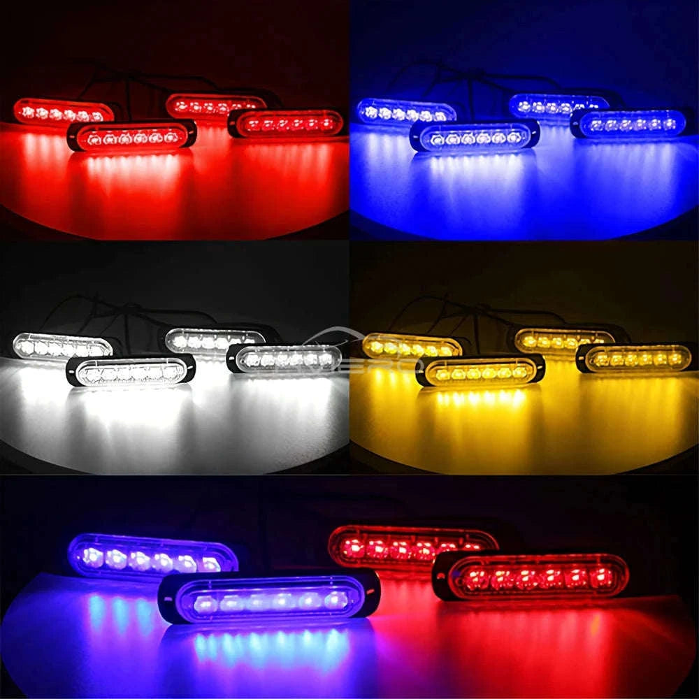 24 LED Wireless Car Strobe Emergency Signal Light 12-24V-White Yellow
