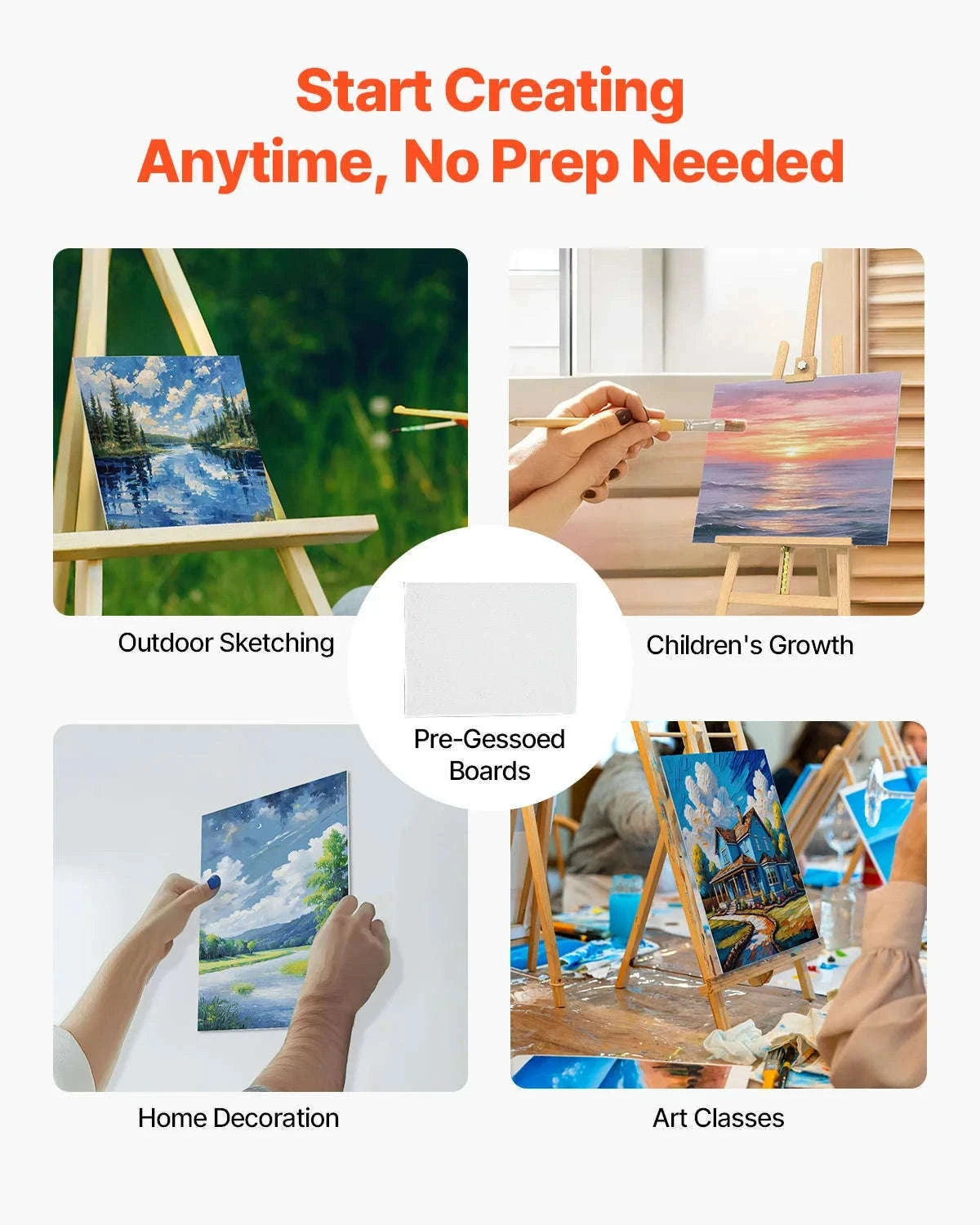 24-Pack 8x10 Pre-Primed Canvas Boards for Painting-12x16 in 24PCs / CZECH REPUBLIC