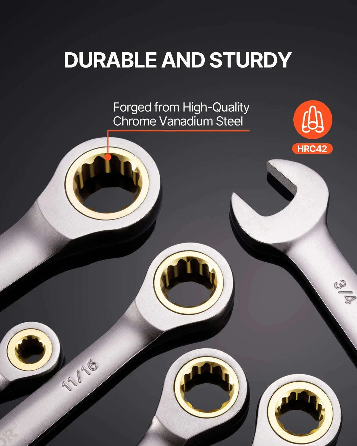 24-Piece Ratcheting Combination Wrench Set with Organizer Rack, SAE and Metric-24 pcs / spain