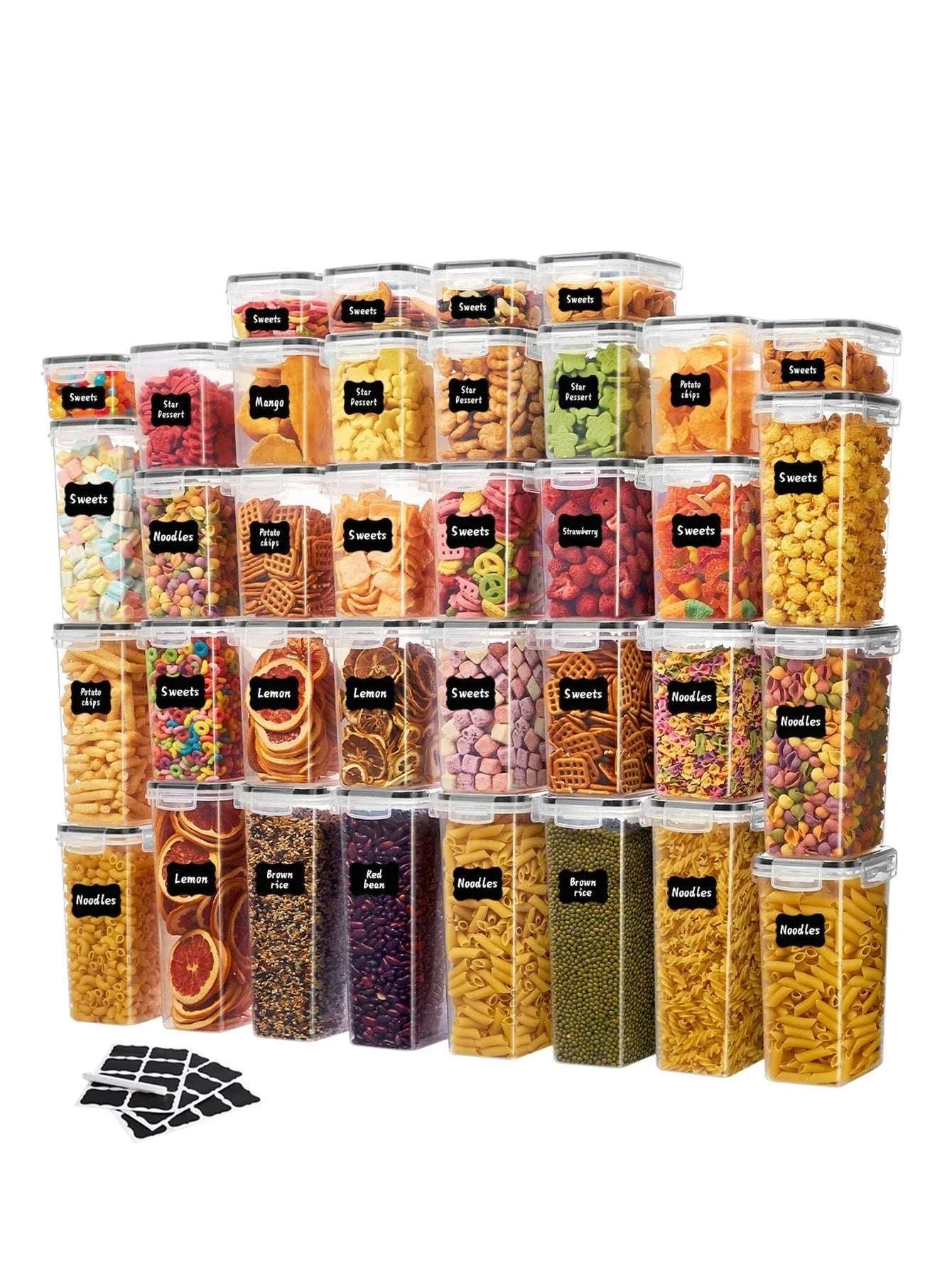 24-Piece Sealed Food Storage Containers Set for Kitchen Organization-United States / 12Lidsand12Container
