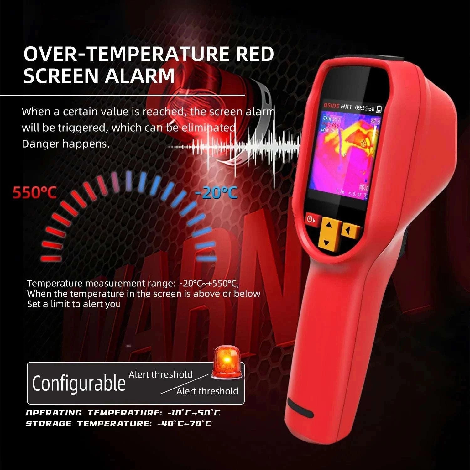 240x240 Thermal Imaging Camera Infrared Temperature Scanner -20°C to 550°C-BSIDE-HX1 / United States