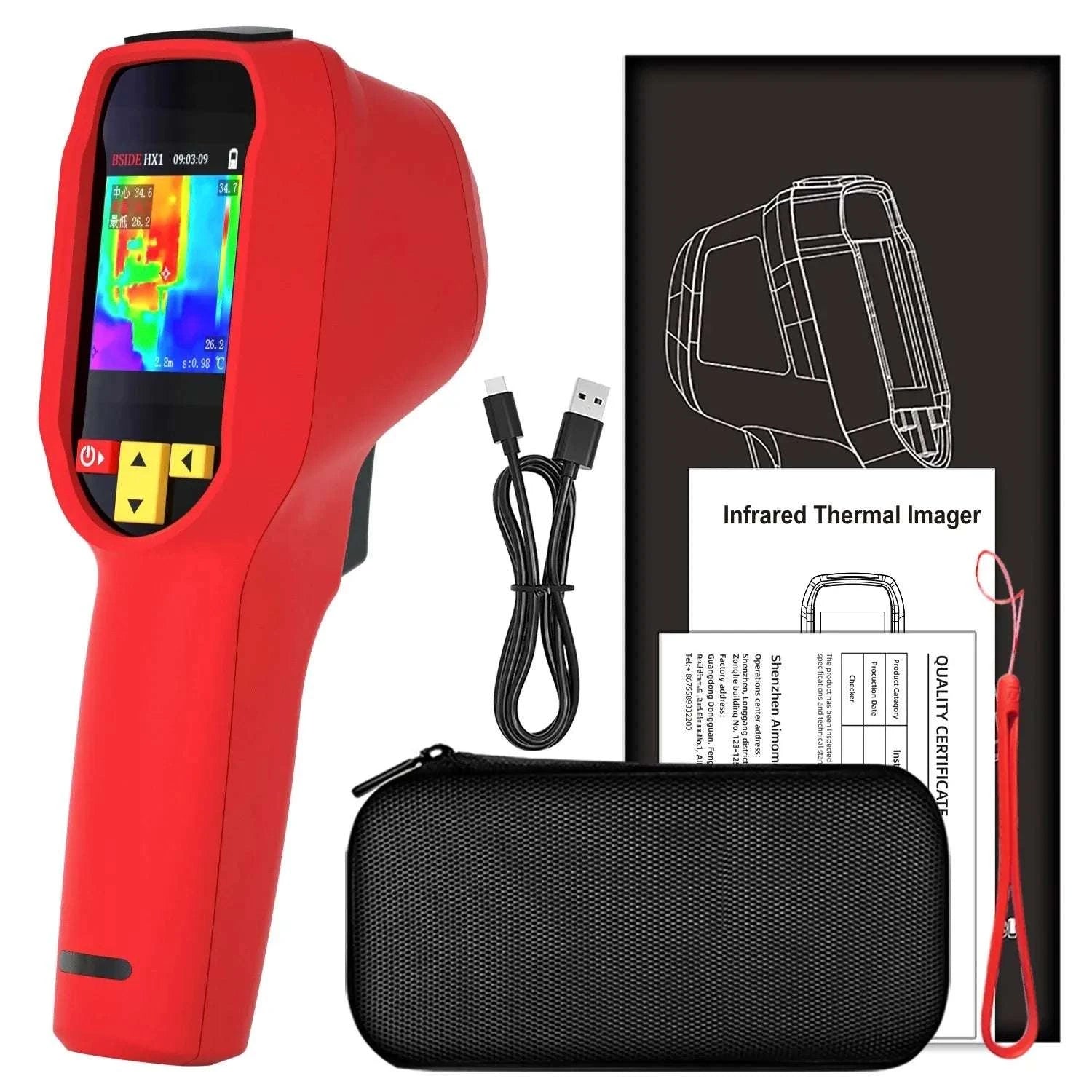 240x240 Thermal Imaging Camera Infrared Temperature Scanner -20°C to 550°C-BSIDE-HX1 / United States