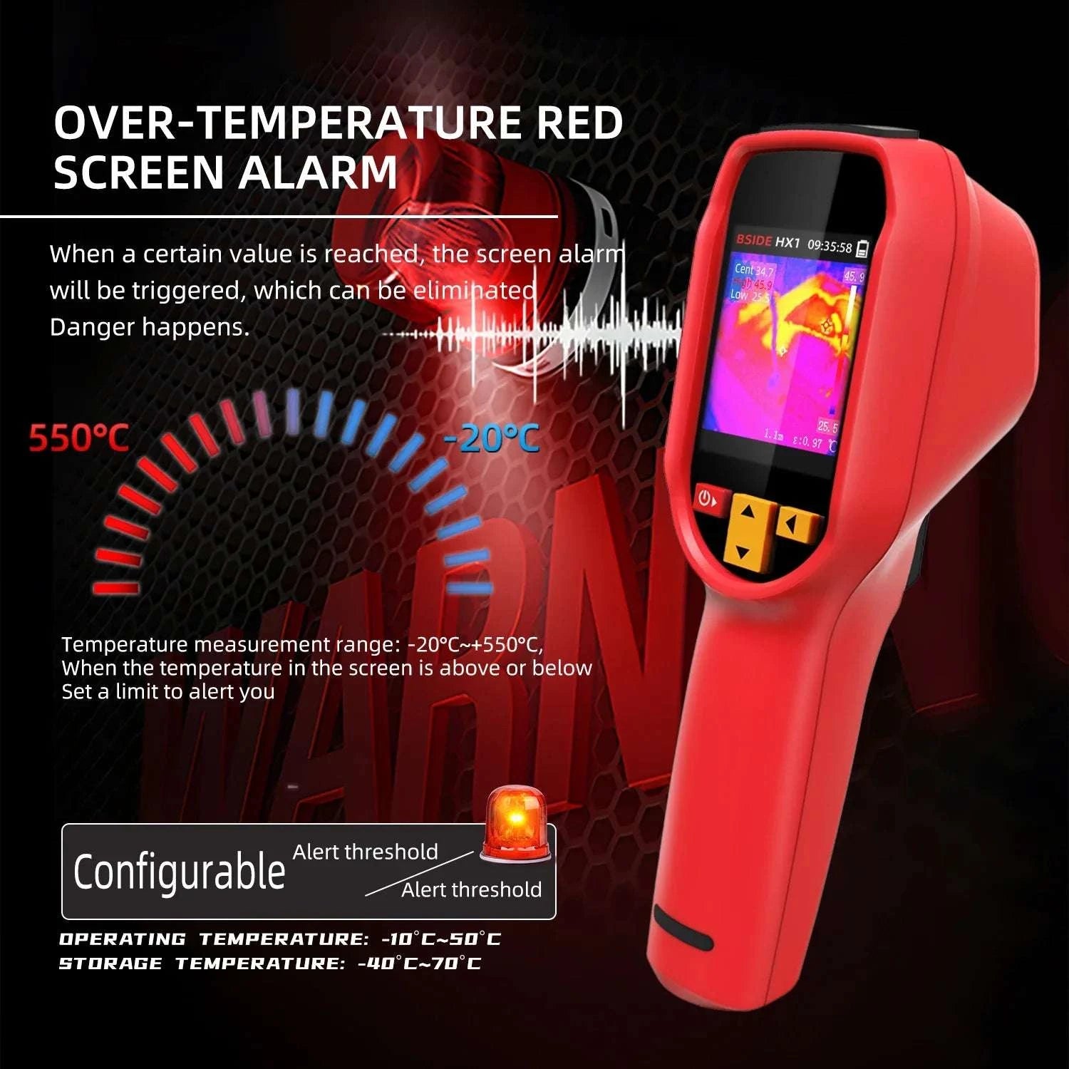 240x240 Thermal Imaging Camera Infrared Temperature Scanner -20°C to 550°C-BSIDE-HX1 / United States