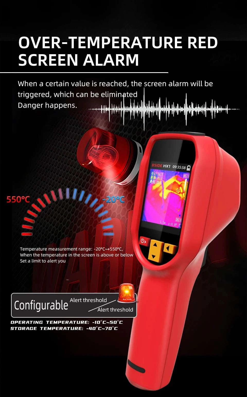 240x240 Thermal Imaging Camera Infrared Temperature Scanner -20°C to 550°C-BSIDE-HX1 / United States