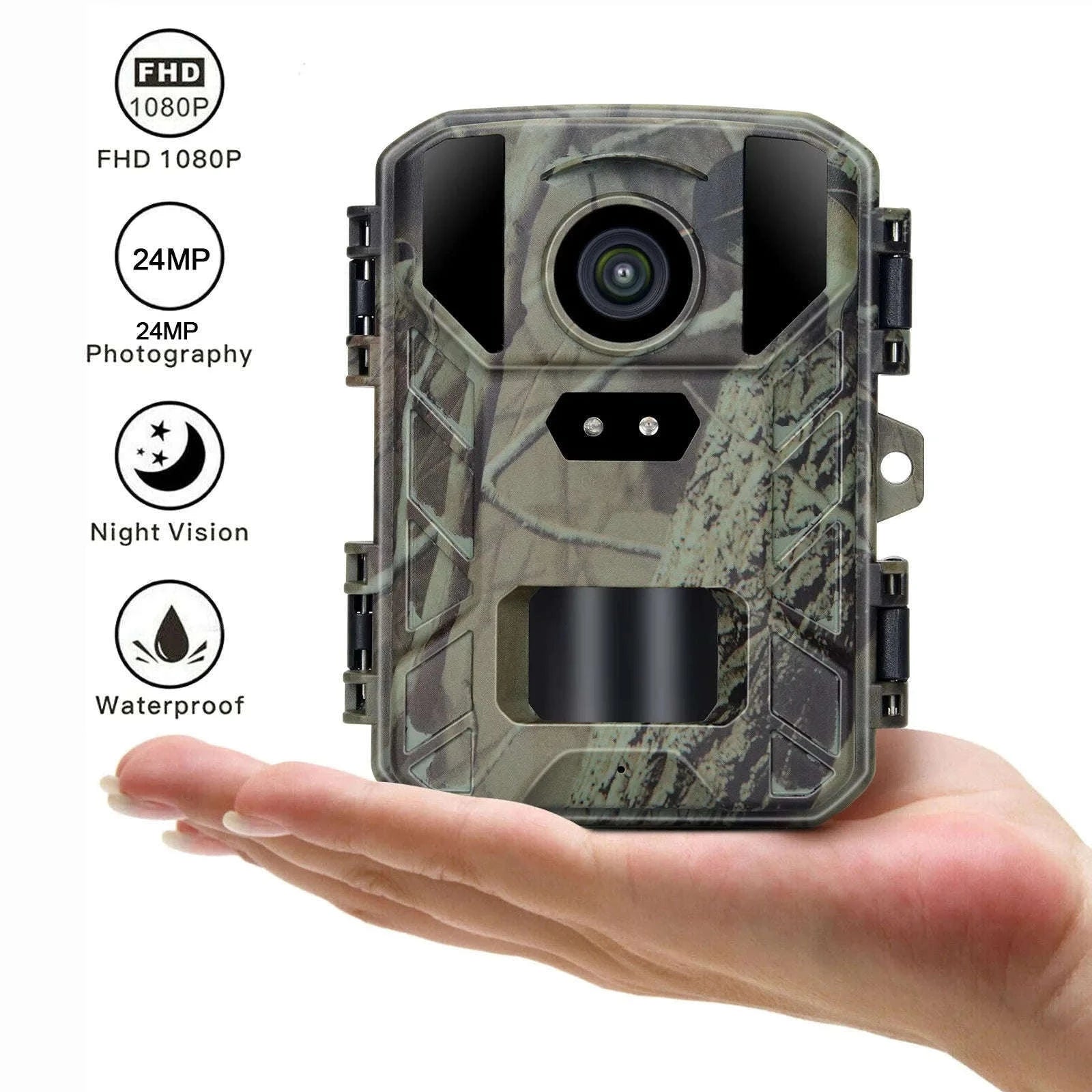 24MP Trail Camera with 1080P Video, Night Vision, IP65-4PCS-MINI800 / China Mainland