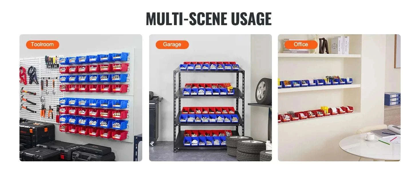 24pcs Stackable Storage Bins with Labels for Garage, Tools & Parts-24pcs / United States