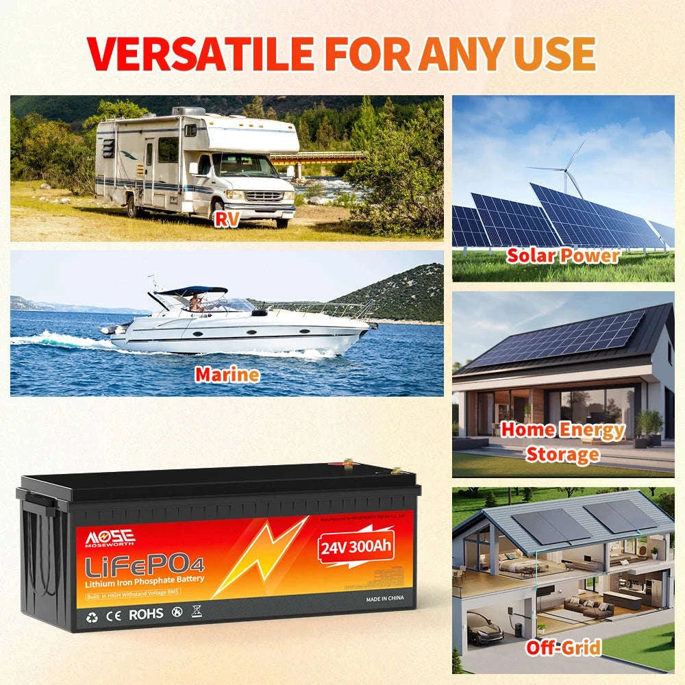 24V 300Ah LiFePO4 Battery 7680Wh with 200A BMS-24V 300Ah / Germany