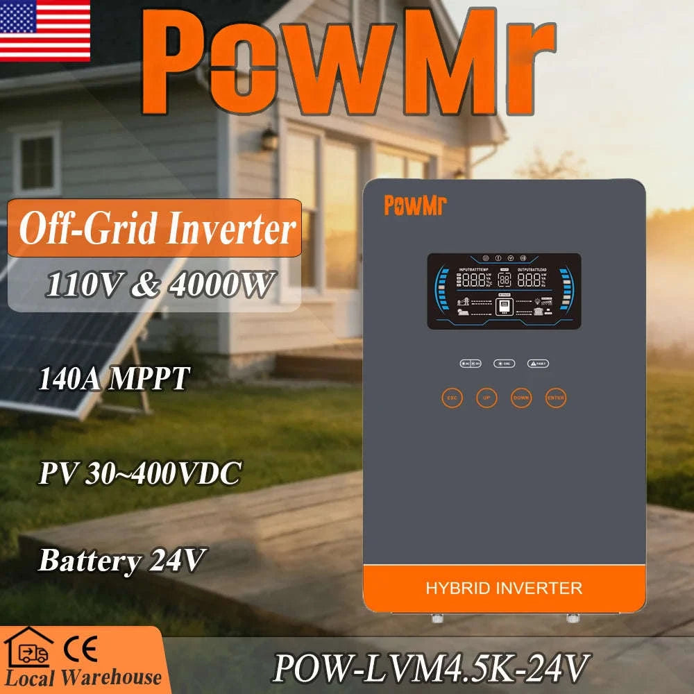 24V 4000W Solar Inverter Pure Sine Wave with LCD Display and MPPT-4KW without WIFI / 110-120V / 24V|United States