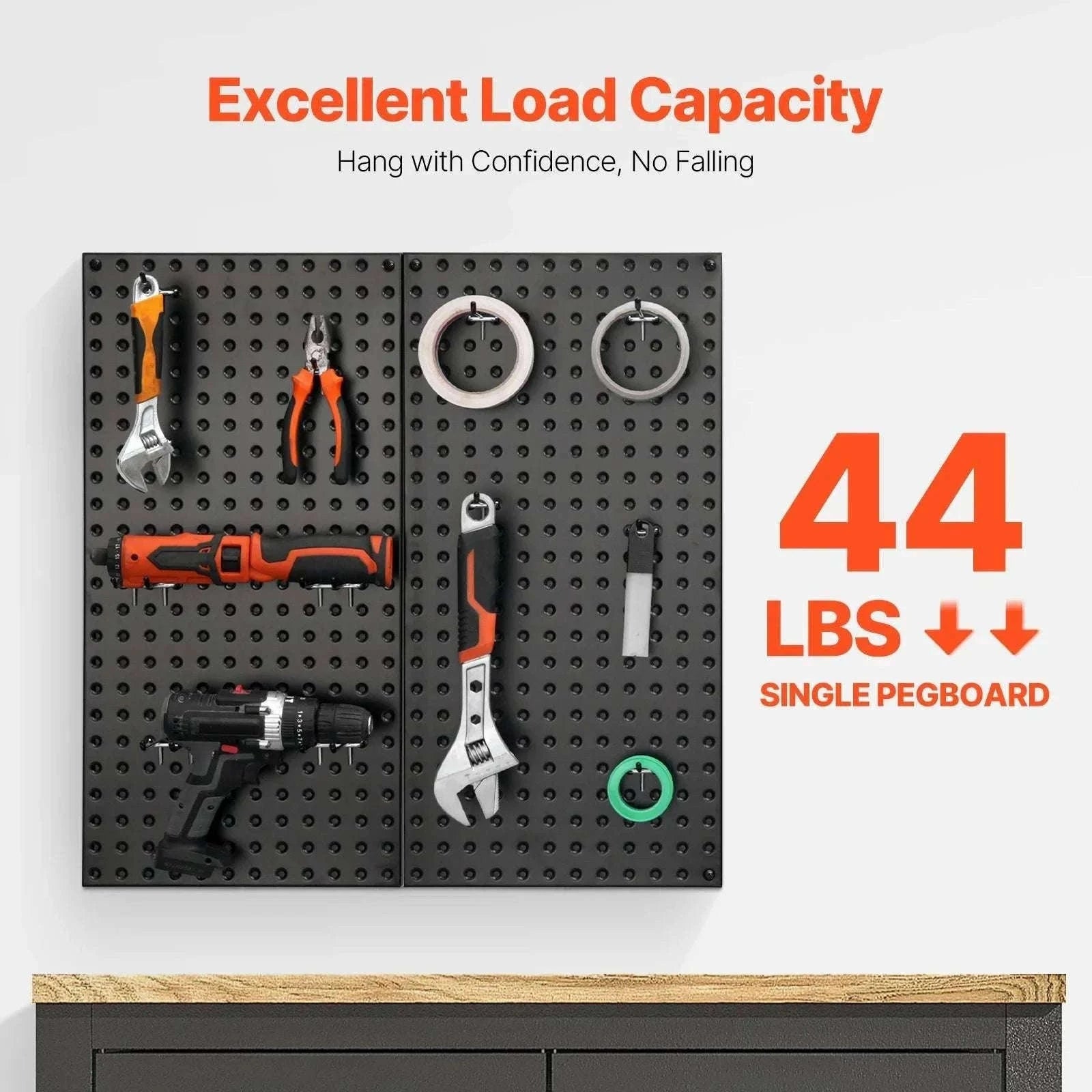 24x12 Metal Pegboard Wall Organizer Panels with Hooks Set-4pcs / United States