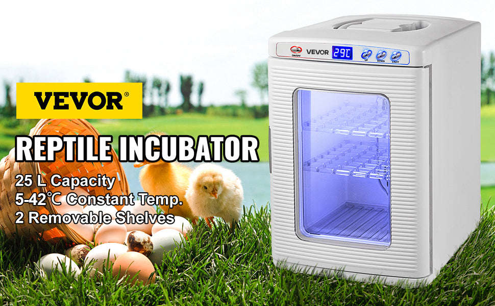 25 L Reptile Incubator Automatic Egg Breeding Hatchery-25L White / United States
