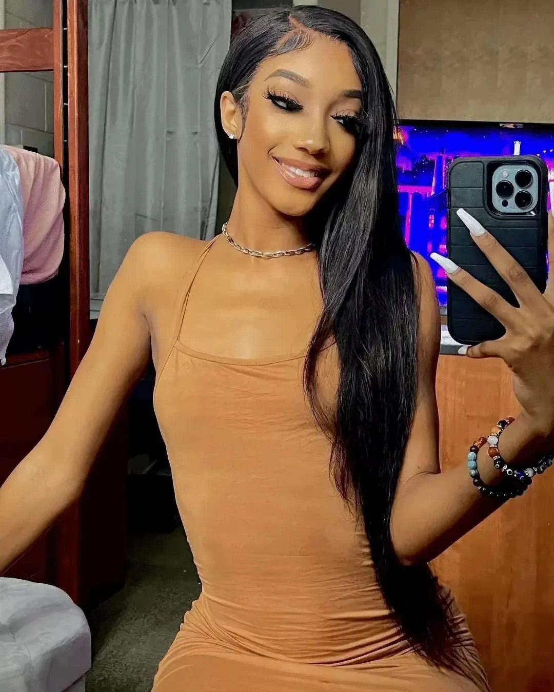 250% Density Brazilian Bone Straight Glueless HD Lace Wig-7x5 HD Glueless Wig / france / 30Inch|200%