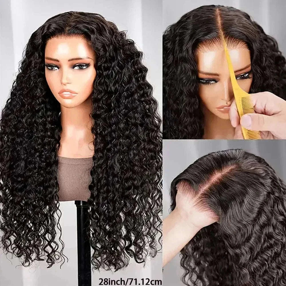 250% Density Deep Wave Glueless Wig HD Lace Pre-Cut Human Hair-250% / 30inches / 13x4 Glueless Wig|United States