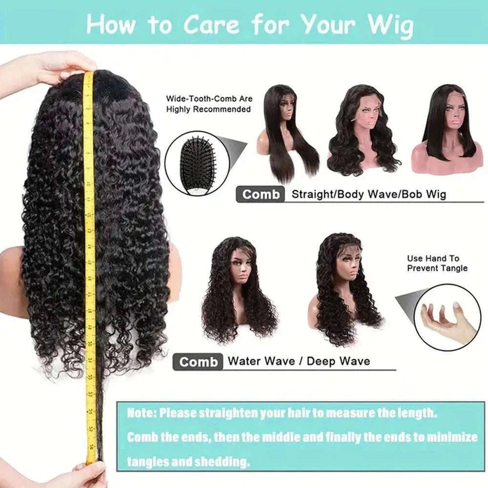 250% Density Deep Wave Glueless Wig HD Lace Pre-Cut Human Hair-250% / 30inches / 13x4 Glueless Wig|United States