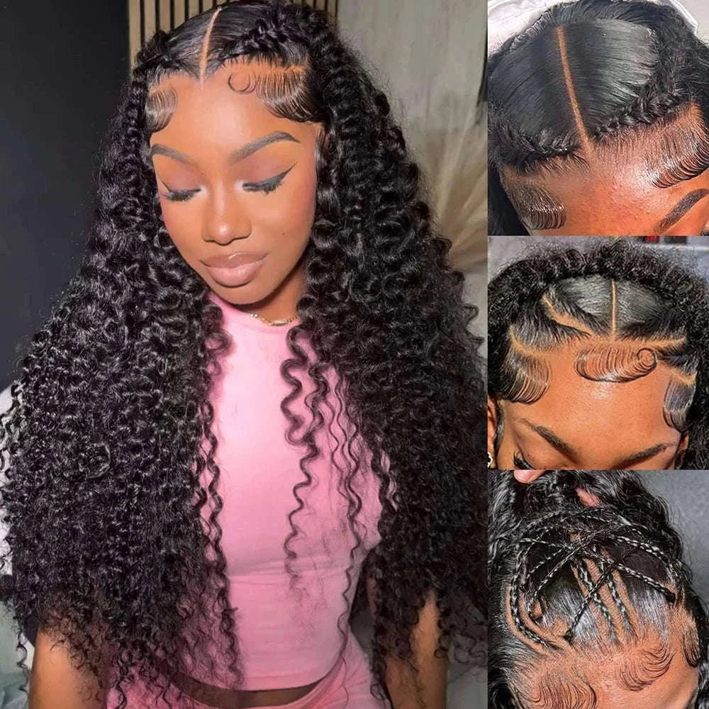 250% Density Deep Wave Glueless Wig HD Lace Pre-Cut Human Hair-250% / 30inches / 13x4 Glueless Wig|United States