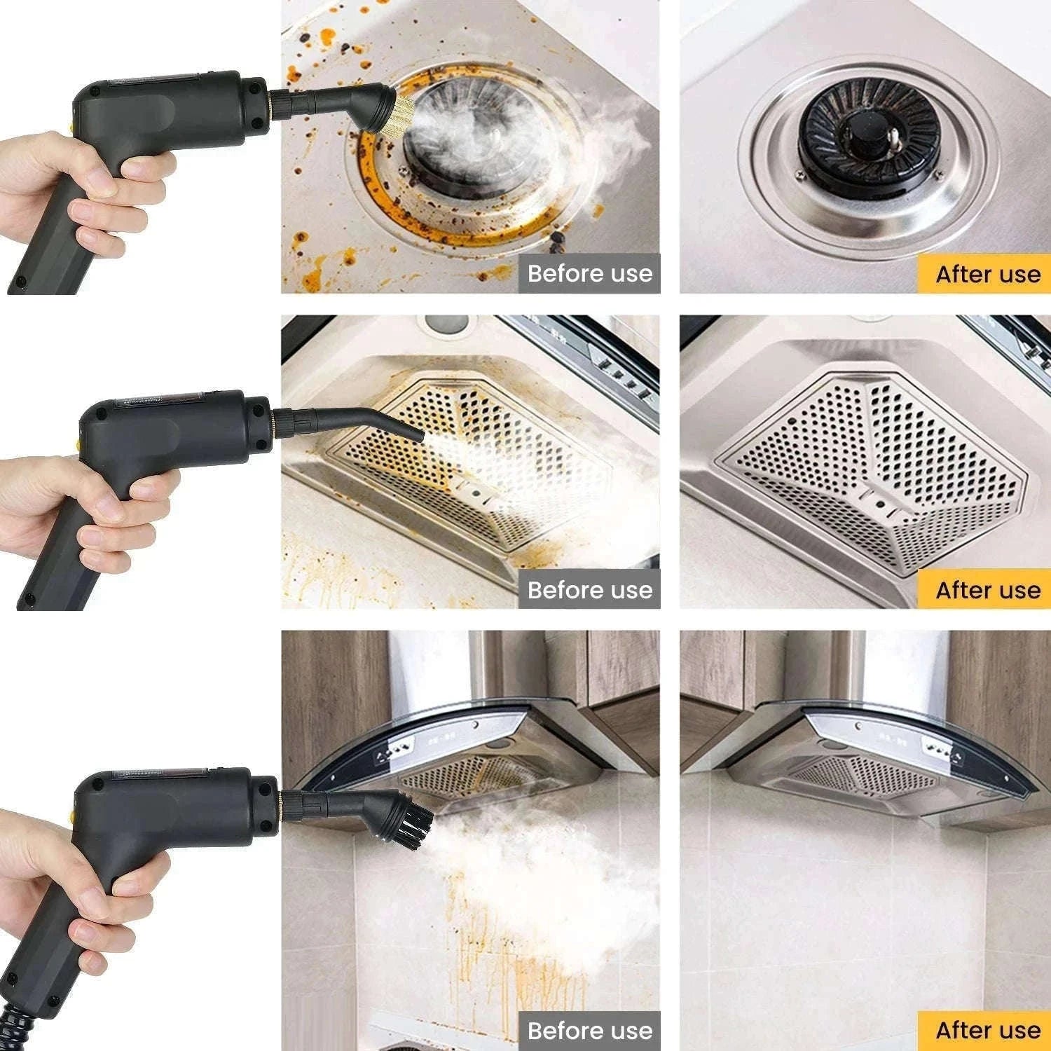 2500W Handheld Steam Cleaner with 3Bar Pressure & 1600ML Tank-Yellow / france / 220 V|EU
