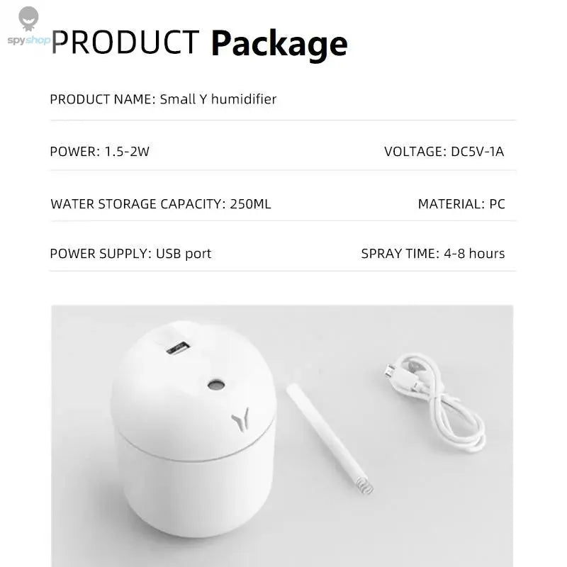 250ML USB Mini Air Humidifier Aroma Essential Oil Diffuser For Home Car Ultrasonic Mute Mist Maker Diffuser with LED Color Lamp Spy-shop.com