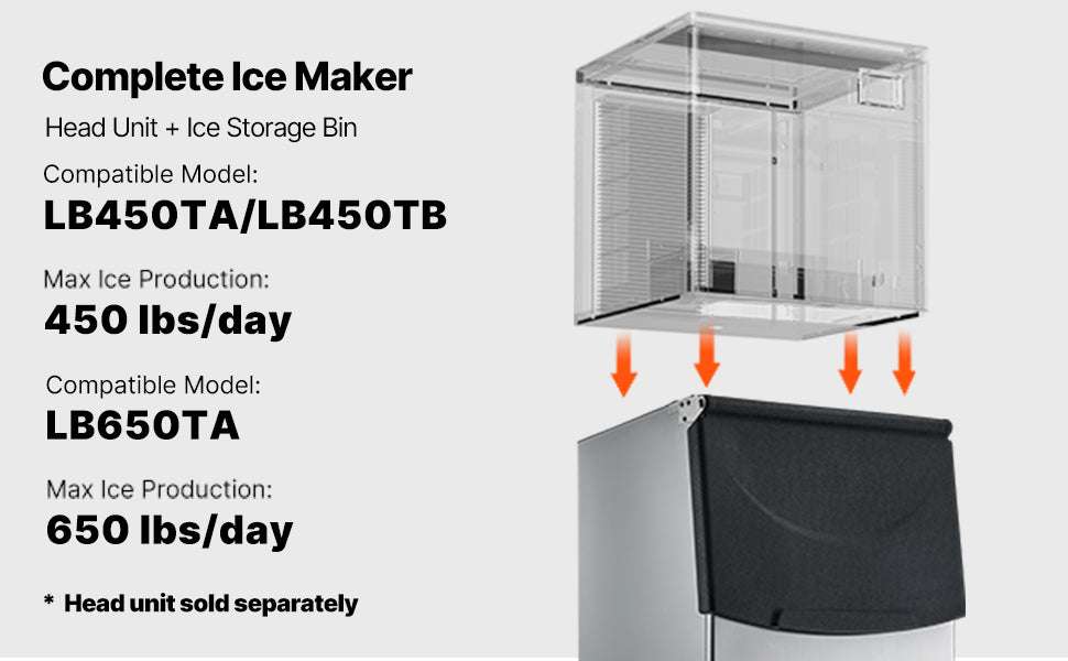 250LB Commercial Ice Maker with Storage Bin & Water Filter-250lbs / United States