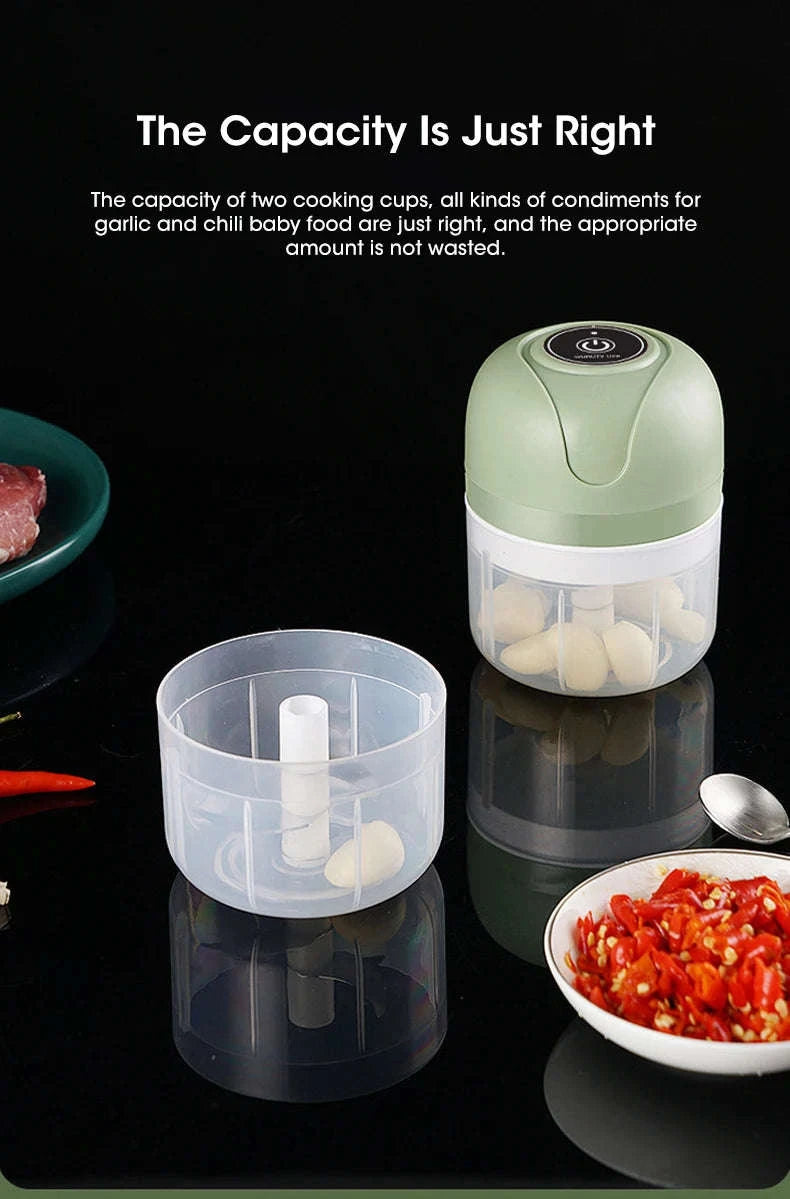 250ml Electric Garlic Masher and Portable Food Chopper-250ml Green