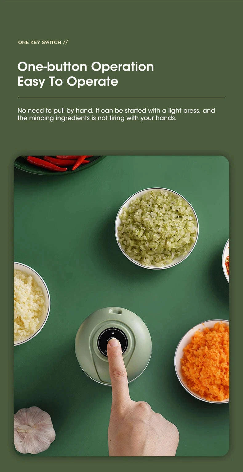 250ml Electric Garlic Masher and Portable Food Chopper-250ml Green