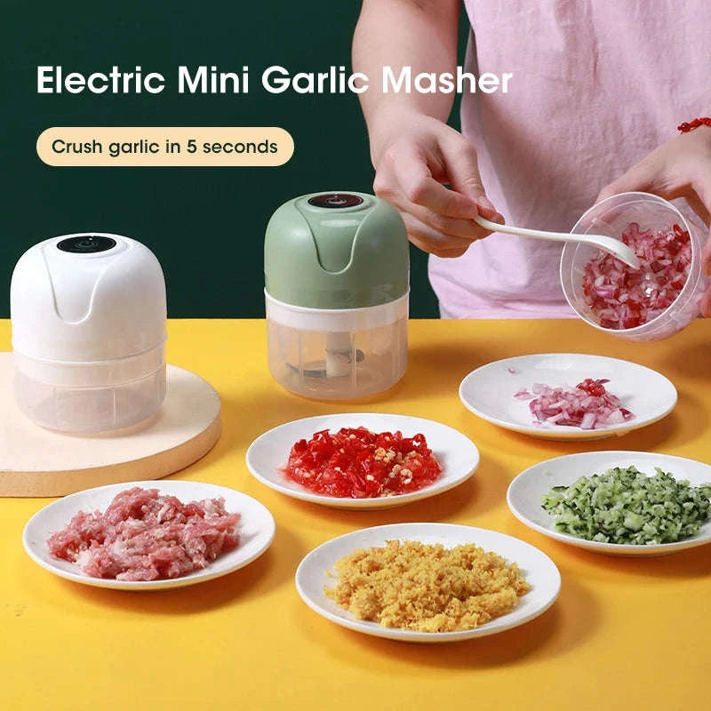 250ml Electric Garlic Masher and Portable Food Chopper-250ml Green