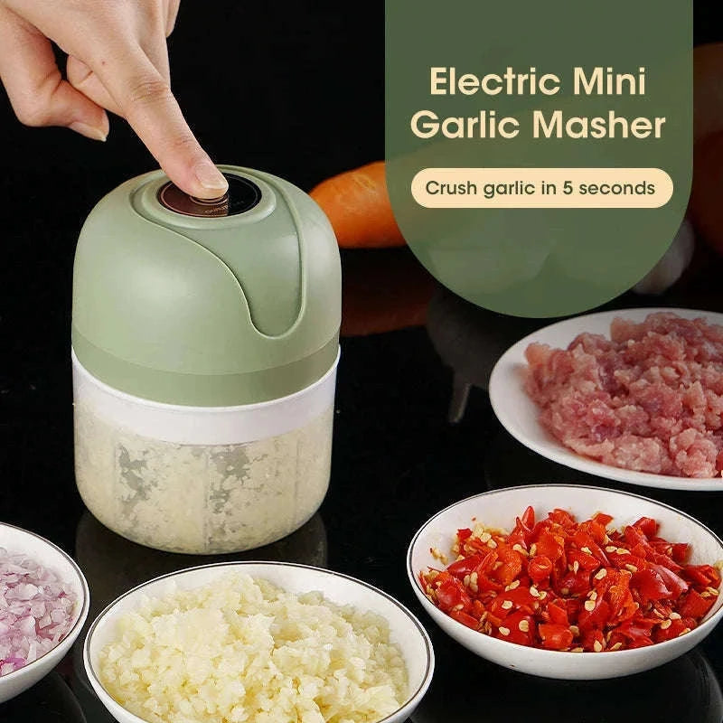 250ml Electric Garlic Masher Portable Food Chopper-250ml Green