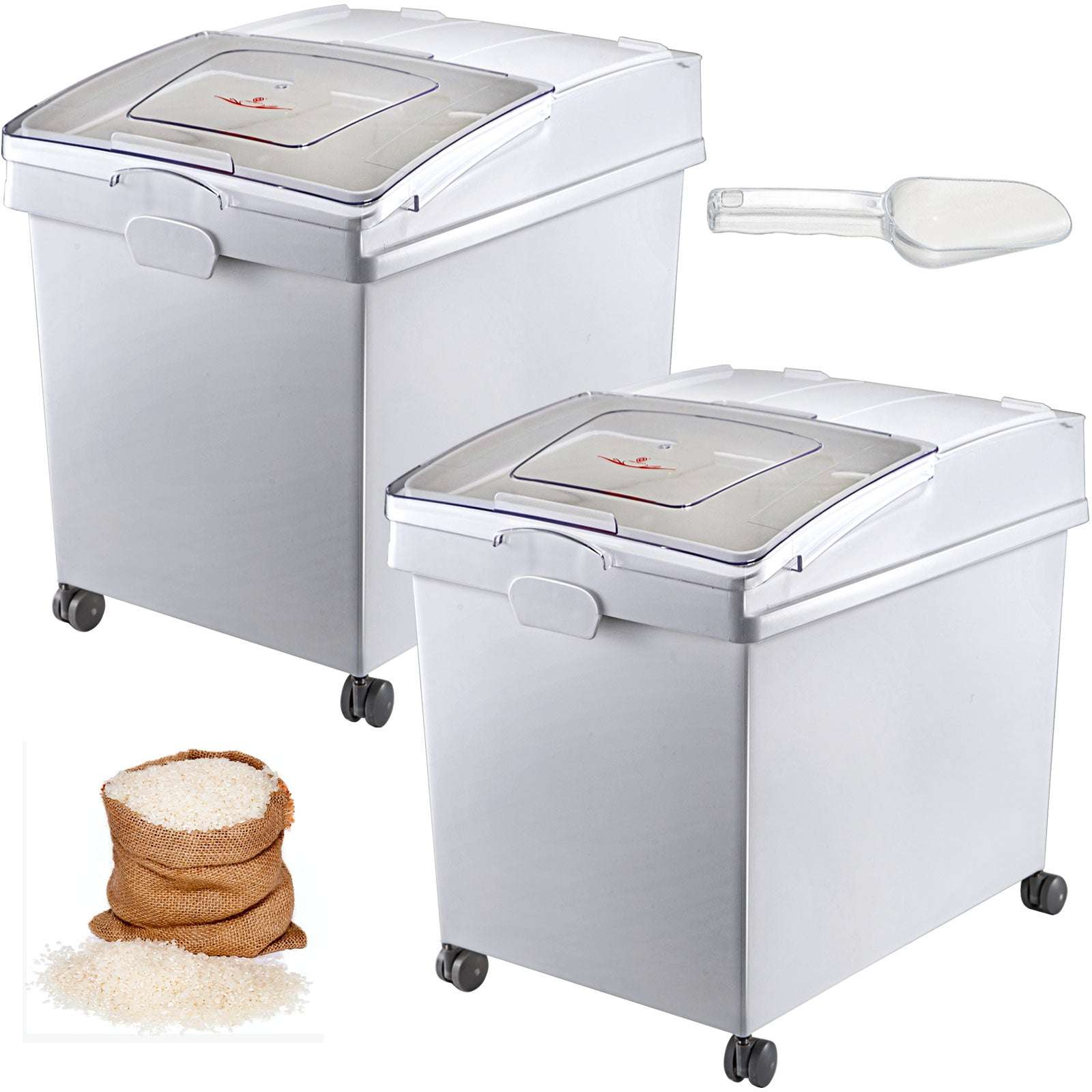 25L Ingredient Storage Bin with Scoop & Wheels Dustproof Container-3 PCS / GERMANY