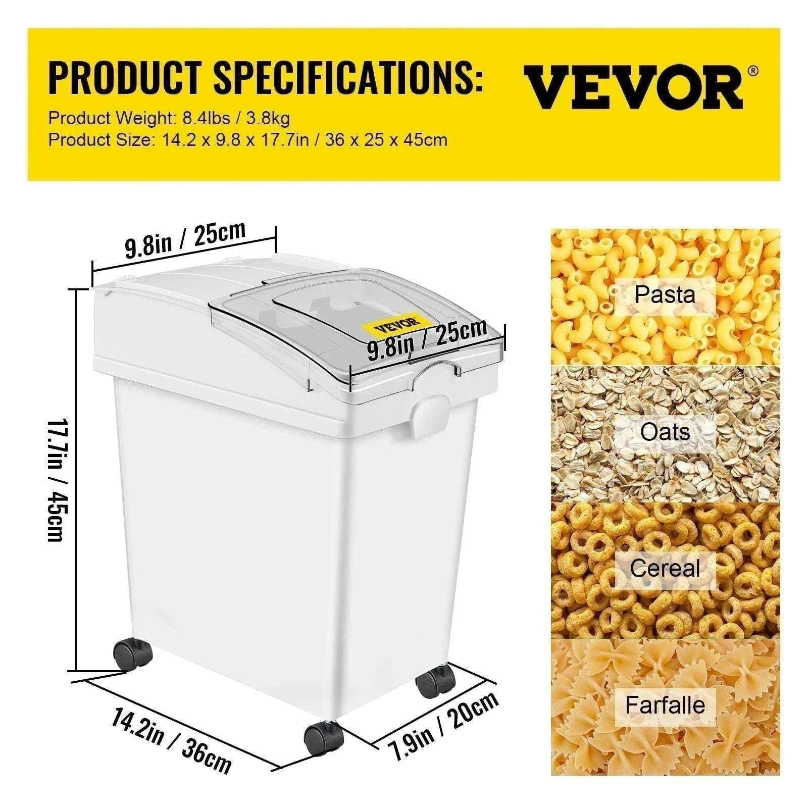 25L Ingredient Storage Bin with Scoop & Wheels Dustproof Container-3 PCS / GERMANY
