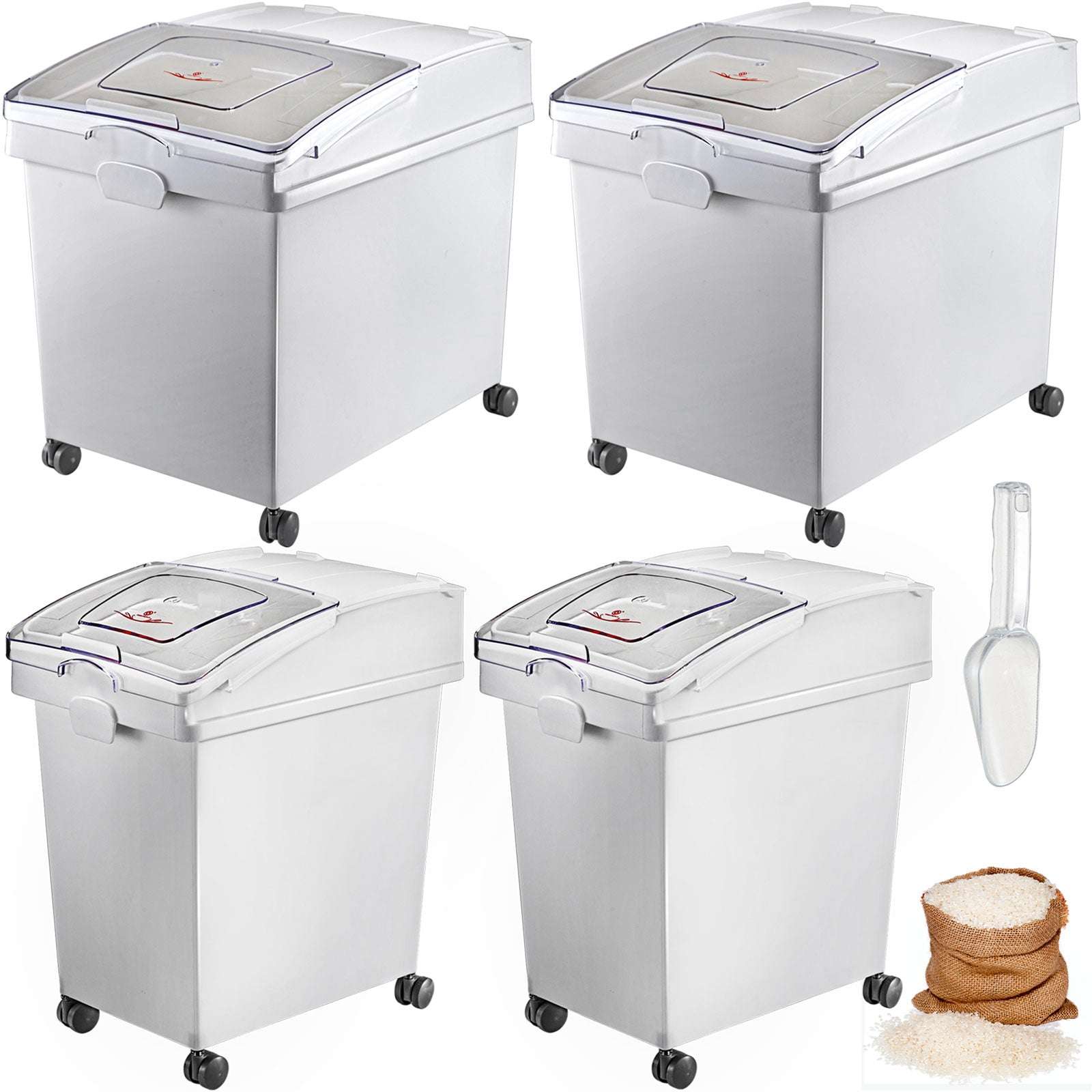 25L Ingredient Storage Bin with Scoop & Wheels Dustproof Container-3 PCS / GERMANY