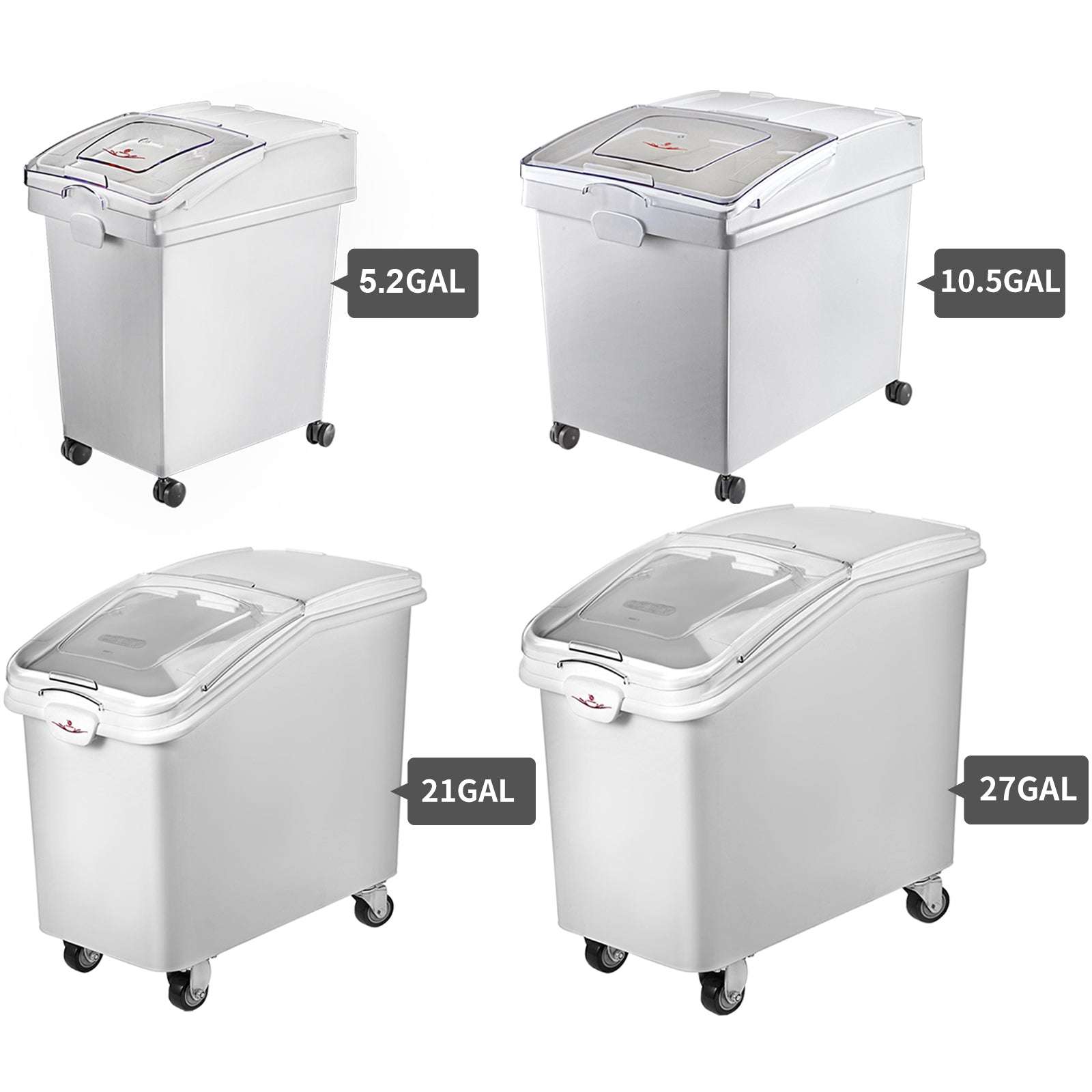 25L Ingredient Storage Bin with Scoop & Wheels Dustproof Container-3 PCS / GERMANY