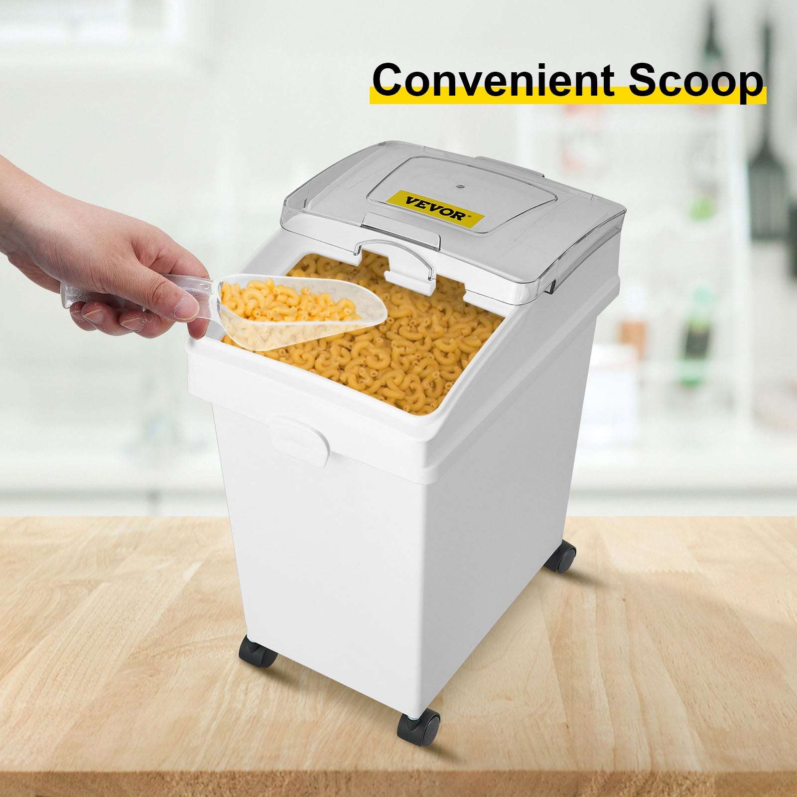 25L Ingredient Storage Bin with Scoop & Wheels Dustproof Container-3 PCS / GERMANY