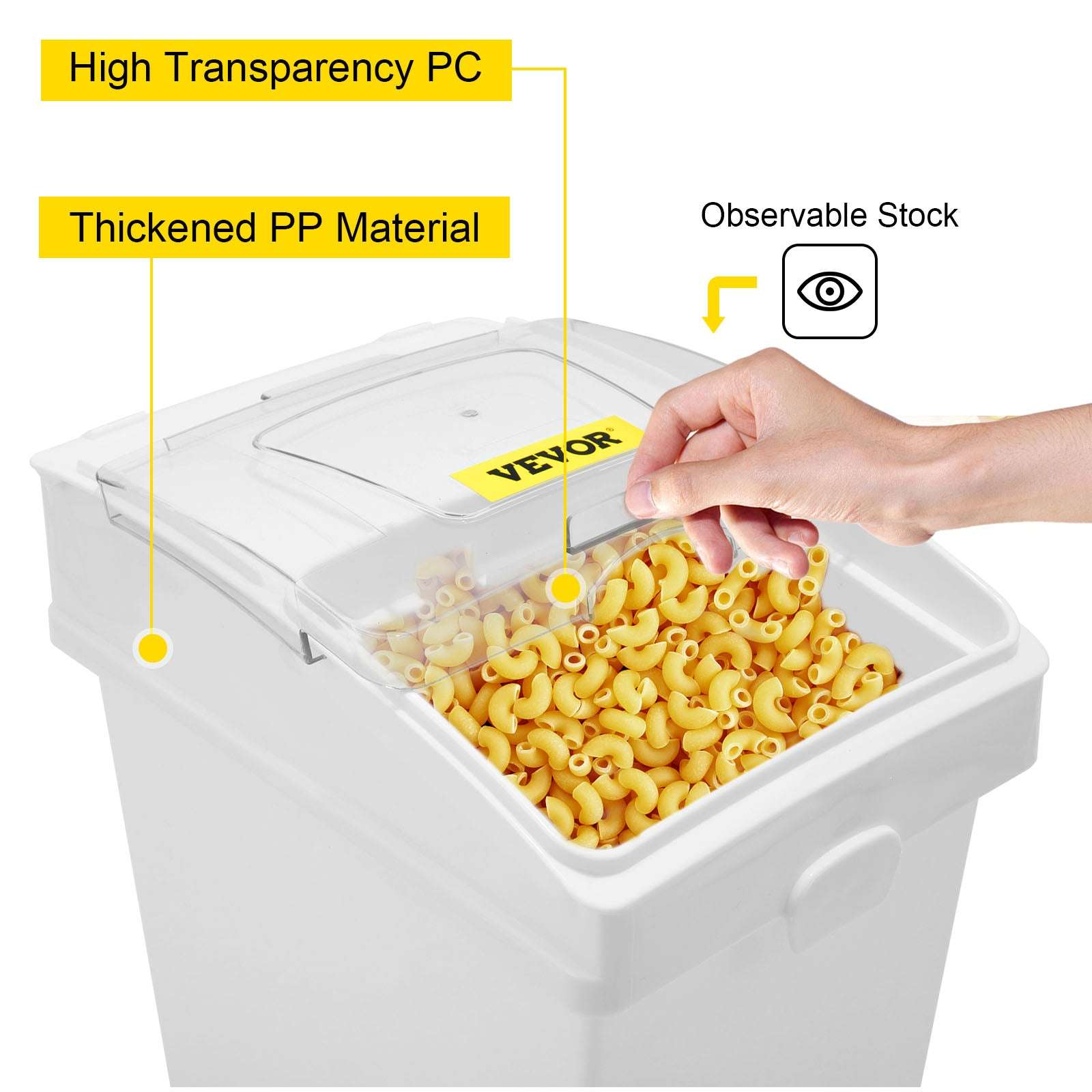 25L Ingredient Storage Bin with Scoop & Wheels Dustproof Container-3 PCS / GERMANY