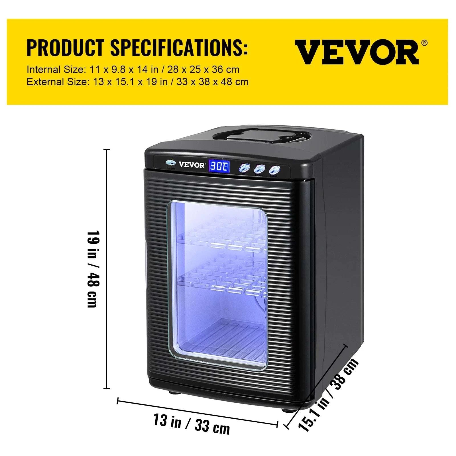 25L Reptile Egg Incubator with Temperature Control & LED Display-WHITE / United States
